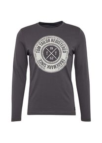 Tom Tailor, Herren Shirt, Silbergrau / Naturwei&szlig;