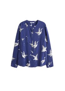 Violeta by Mango, Damen Bluse 'Maos41', Blau / Schwarz / Wei&szlig;