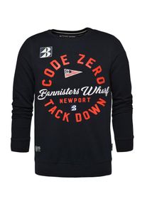 Code-Zero, Herren Sweatshirt 'NEWPORT CREW SWEATER', Navy / Orangerot / Wei&szlig;