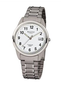 Regent Uhren REGENT, Herren Uhr '11090248', Silbergrau / Weiß