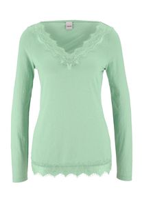 Heine, Damen Shirt 'Spitzenshirt', Hellgrün