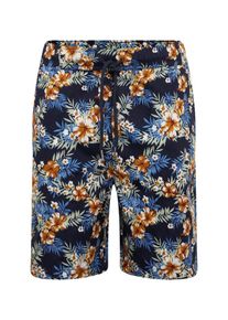 Urban Classics, Herren Shorts 'Pattern Resort', Blau / Gelb