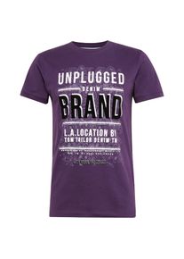 Tom Tailor Denim, Herren T-Shirt, Neonlila / Schwarz / Weiß