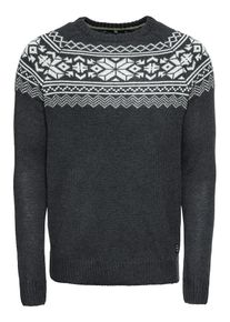 Blend, Herren Pullover, Basaltgrau / Wei&szlig;
