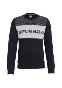 Tom Tailor Denim, Herren Sweatshirt, Navy / Hellgrau / Weiß