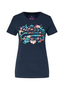 Superdry, Damen Shirt 'VINTAGE PUFF FLORAL ENTRY', Navy