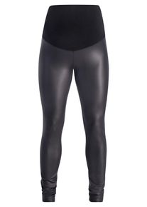 Supermom, Damen Umstandsleggings 'Wetlook', Schwarz