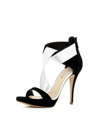 Evita, Damen Sandalette, Schwarz / Silber