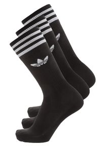 adidas originals, Damen 3er Pack Sportsocken mit hohem Schaft 'Solid Crew', Schwarz / Wei&szlig;