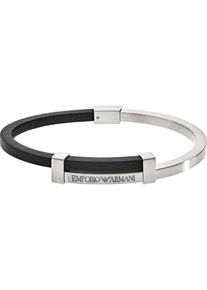 Emporio Armani, Herren Armband, Schwarz / Silber