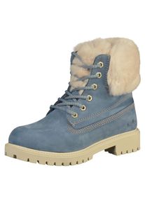 Darkwood, Damen Stiefelette, Beige / Hellblau