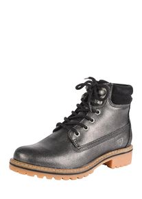 Tamaris, Damen Schn&uuml;rstiefel, Silbergrau / Schwarz