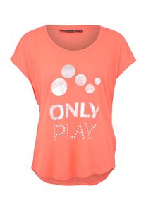 Only Play, Damen Sport-Shirt 'FRAY', Hellorange / Silber