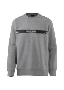 Napapijri, Herren Sweatshirt 'Buena', Grau / Schwarz / Wei&szlig;