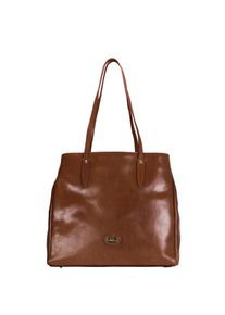 The Bridge, Damen Story Donna Leder Shopper Tasche 32 cm, Karamell