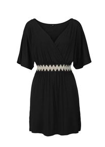 Lascana, Damen Strandkleid, Schwarz / Weiß