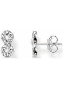 Thomas Sabo, Damen Paar Ohrstecker 'Infinity/Unendlichkeit, H1877-051-14', Silber / Weiß