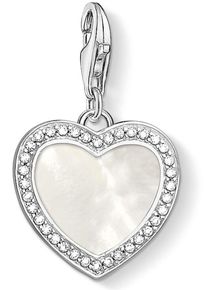 Thomas Sabo, Damen Charm-Einh&auml;nger 'Herz, 1472-030-14', Silber / Wei&szlig;