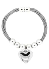 sweet deluxe, Damen Armband 'Herz, Tory', Grau / Silber
