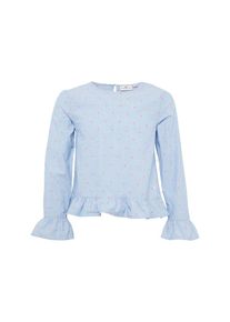 Tom Tailor, Mädchen Bluse mit Punkte-Muster '1/2 crew-neck', Hellblau / Pink