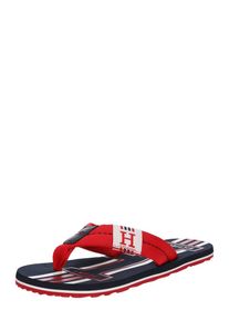 Tommy Hilfiger, Herren Slipper 'BADGE TEXTILE BEACH SANDAL', Rot