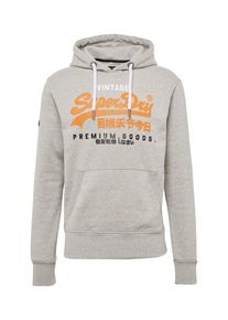 Superdry, Herren Sweatshirt 'PREMIUM GOODS TRI INFILL HOOD', Graumeliert / Orange