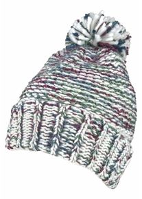 J. JAYZ, Damen Bommelm&uuml;tze, Dunkelgrau / Gr&uuml;n / Weinrot / Wei&szlig;