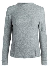 Pieces, Damen Langarmshirt, Grau