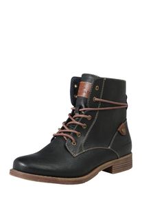 Tom Tailor, Damen Schn&uuml;r-Boot, Karamell / Schwarz