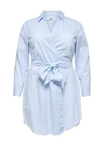 Only Carmakoma, Damen Curvy Kleid, Hellblau / Weiß