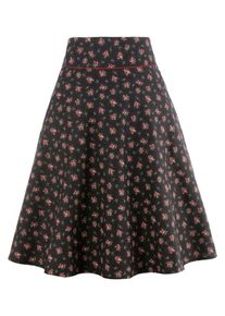 BERWIN & WOLFF BERWIN & WOLFF, Damen Trachtenrock mit Bludruck all-over, Mischfarben / Rot / Schwarz