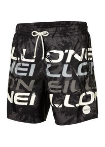 O`Neill O'NEILL, Herren Badeshorts 'PM STACKED SHORTS', Dunkelgrau / Schwarz / Weiß