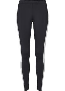 Urban Classics, Damen Leggings 'Ladies Side Stripe', Gelb / Schwarz / Wei&szlig;