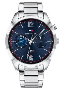Tommy Hilfiger, Herren Uhr 'Deacan 1791551', Navy / Feuerrot / Silber
