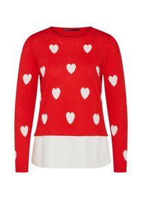 Only, Damen Pullover, Rot / Weiß