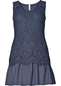 sheego Style, Damen Romantisches Longtop, Blue Denim