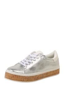 s.Oliver RED LABEL, Damen Plateau-Sneaker, Silber / Wei&szlig;