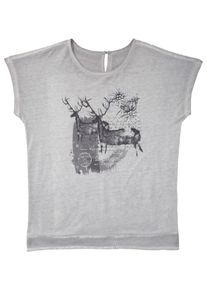 Marjo, Damen Trachtenshirt, Graphit / Graumeliert