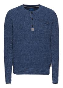 Tom Tailor, Herren Pullover 'structured mouline sweater', Blau