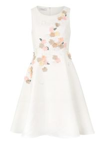 Apart, Damen Kleid, Hellbeige / Smaragd / Pfirsich / Pastellpink / Weiß