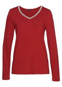 Laura Scott, Damen V-Shirt, Rot / Silber