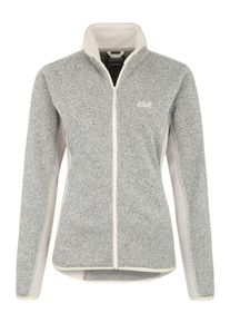Jack Wolfskin, Damen Strickjacke 'ELK LODGE', Creme / Graumeliert