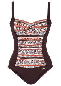 Lascana, Damen Badeanzug, Beige / Braun / Rot