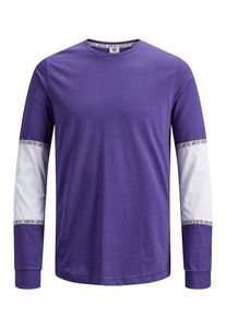Jack & Jones JACK & JONES, Herren T-Shirt, Lila / Wei&szlig;