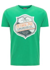 PETROL INDUSTRIES, Herren T-Shirt, Dunkelblau / Hellgr&uuml;n / Orange / Wei&szlig;