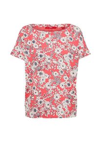 s.Oliver RED LABEL, Damen T-Shirt, Hellrot / Wei&szlig;