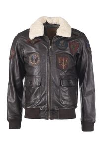Top Gun, Herren Jacke, Dunkelbraun / Mischfarben / Weiß