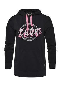 Code-Zero, Damen Kapuzenpullover 'Unfurl Hoody', Pink / Schwarz / Weiß
