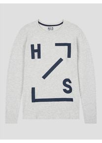 H.I.S. HIS JEANS, Herren Longsleeve, Hellgrau