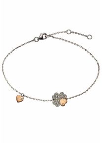 Firetti, Damen Armband »Kleeblatt/Herz«, Silber